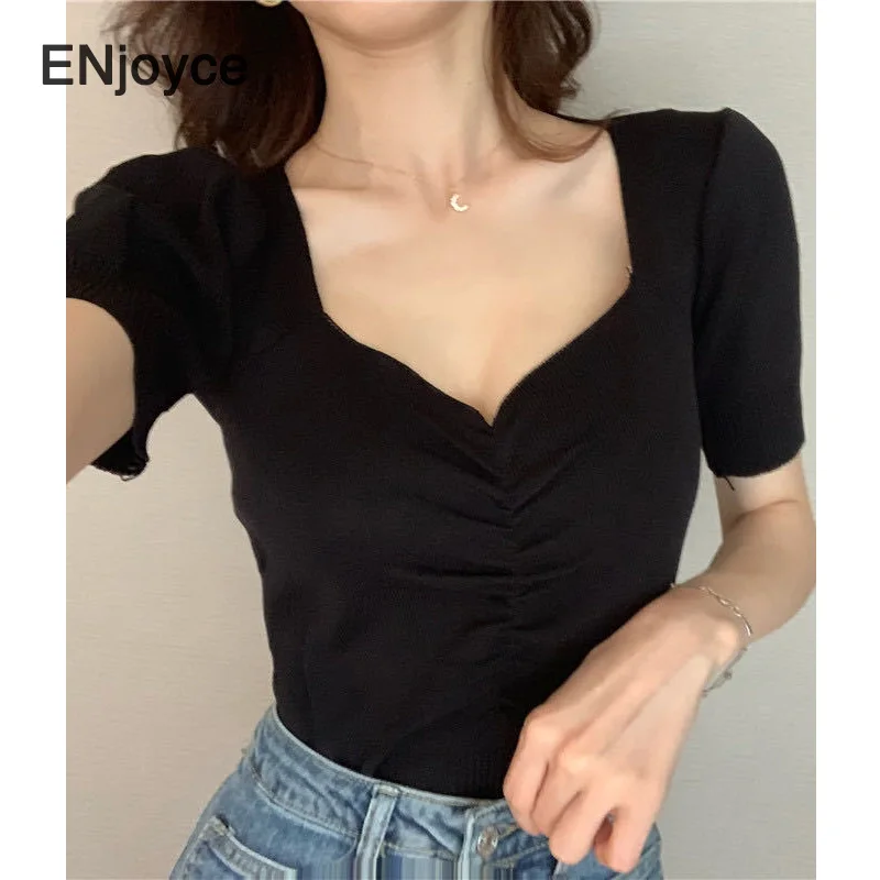 Сказочное летнее сексуальное платье с v-образным воротом со складками Ruffleds