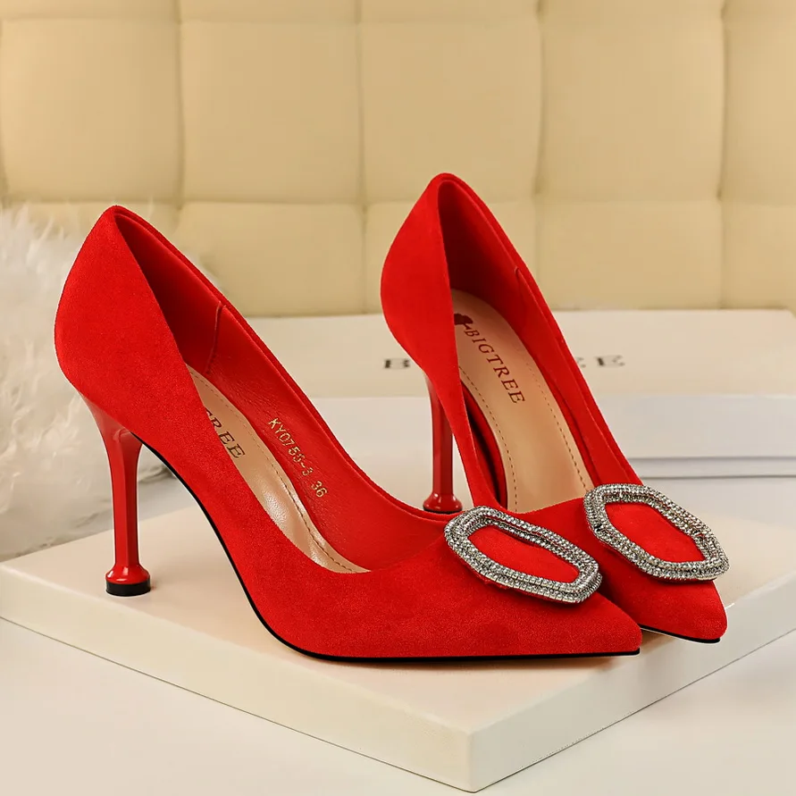 2020 женские туфли на высоком каблуке 9 5 см блестящие туфли-лодочки с пряжкой и