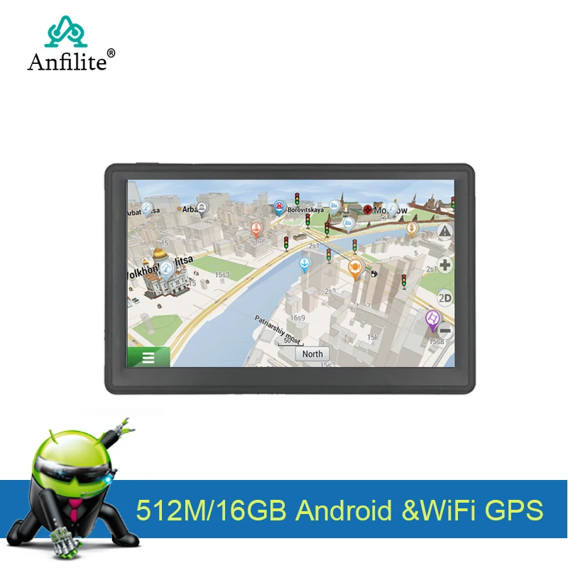 Anfilite 7 дюймов DDR 512M ROM 16 Гб GPS навигация для автомобиля Android 4.4.2 WIFI avin навигатор