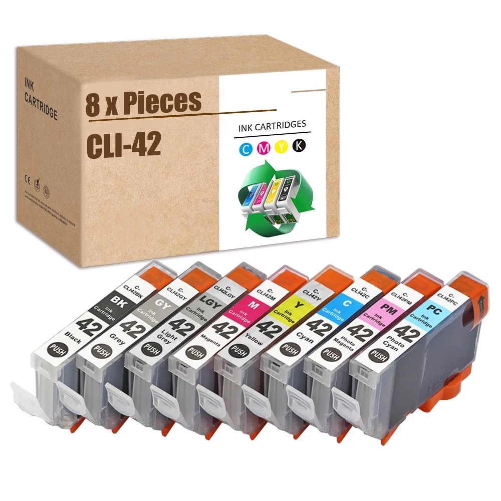 8PCS CLI-42 Ink Cartridges Compatible for Canon CLI42 Printer Cartridges work for Pixma 100 Pixma 100s printers