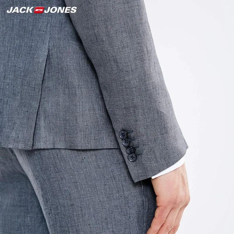 Мужской приталенный льняной дышащий Блейзер JackJones 219172510 | Мужская одежда