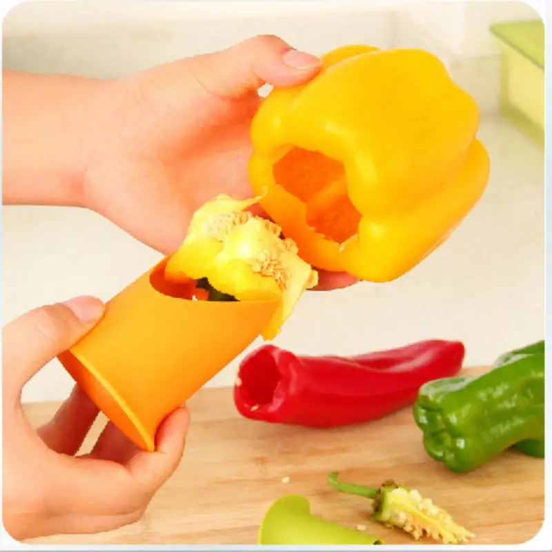 

2PCS Kitchen Fruit And Vegetable Tool Set Push-n-Twist Pepper Corer Pepper Fruit And Vegetable Cutter Factory Direct Sales