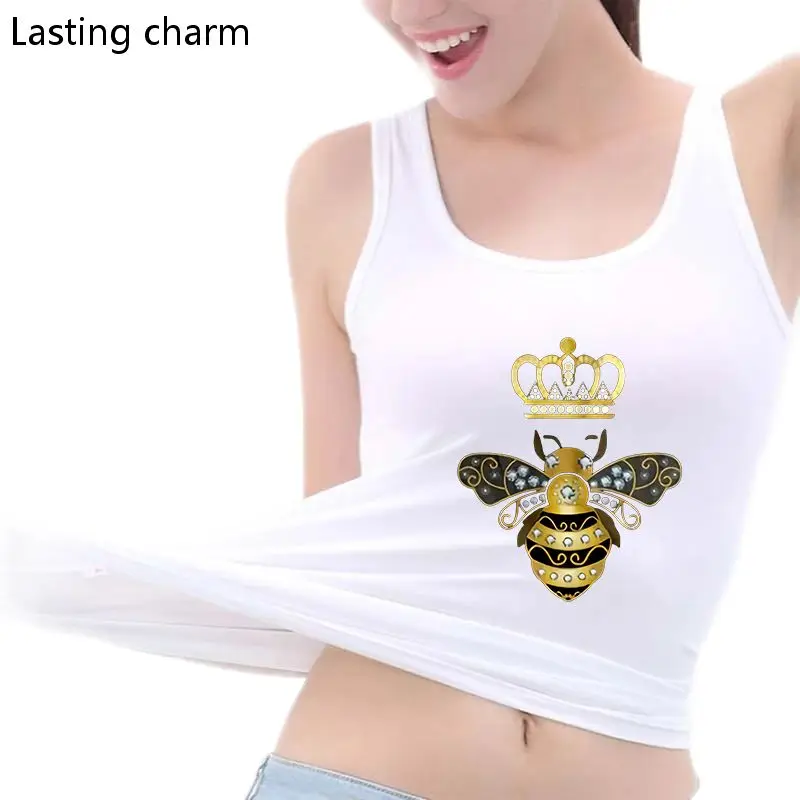 

Женский Длинный спортивный топ без рукавов с принтом пчелы и короны