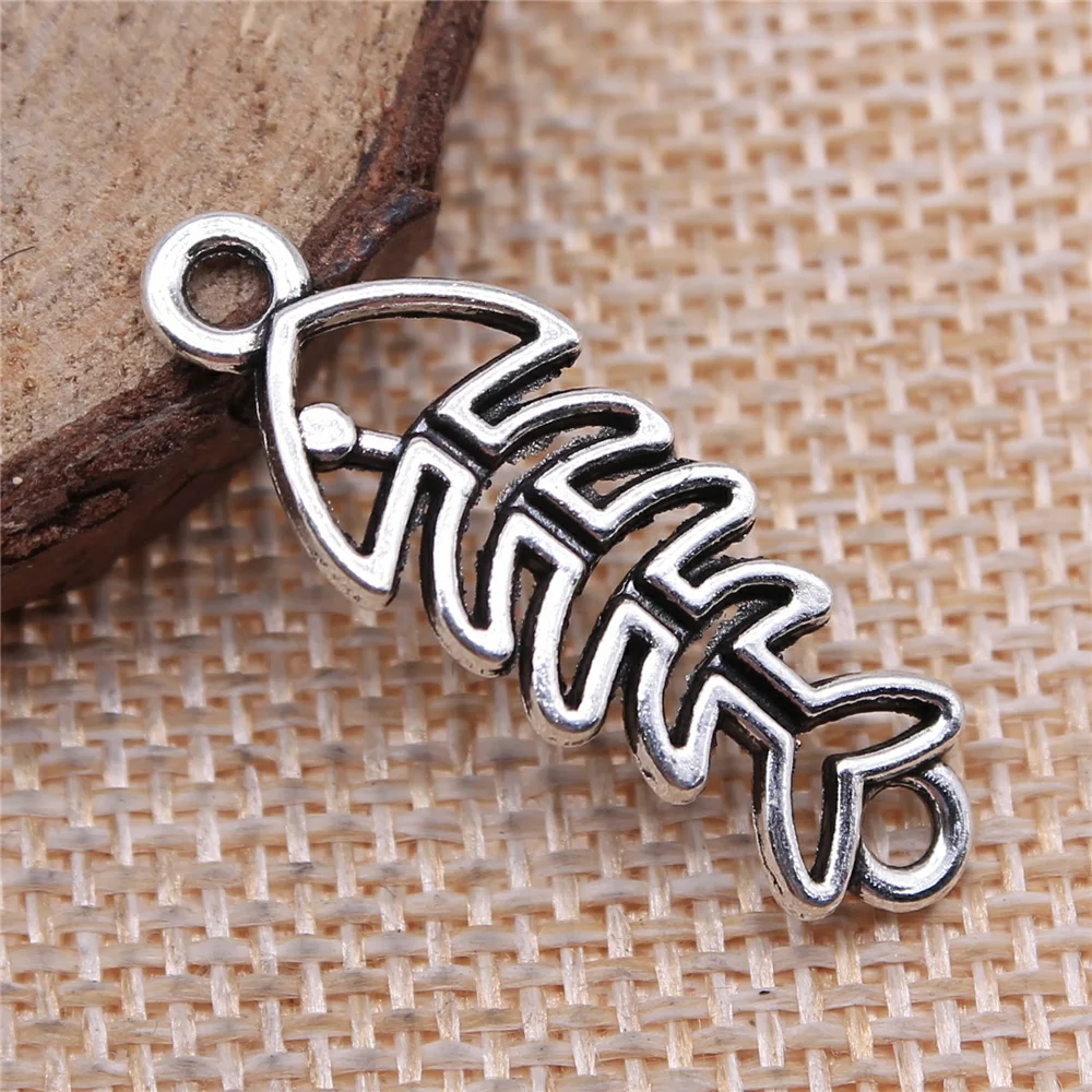 

Соединительные Подвески в виде рыбьей кости 20 шт., 31x11 мм, посеребренные подвески в античном стиле, Ювелирная фурнитура для изготовления юве...