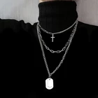 Цепочка с подвеской-крестом для мужчин и женщин, крутое ожерелье из звеньев в стиле хип-хоп и панк, модная бижутерия в подарок