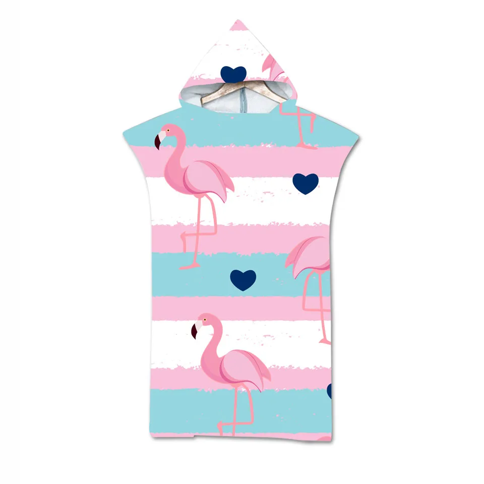 Мягкое банное полотенце с капюшоном для взрослых фламинго накидка из микрофибры