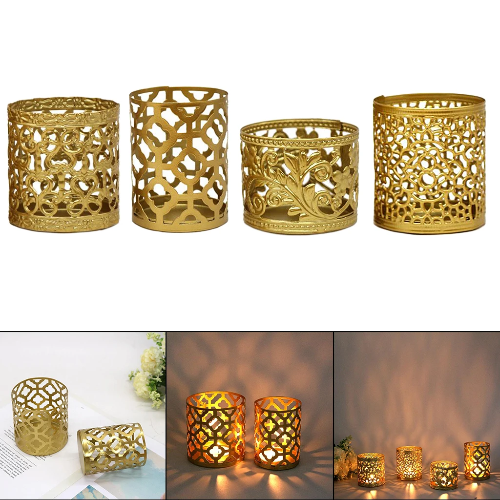 

Retro Hollowed Candle Holder Tealight Candlestick Stand Holder Table Decor