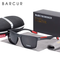 barcur polarized sunglasses men tr90 ultralight vintage sun glasses for women square eyewear oculos lunette de soleil femme