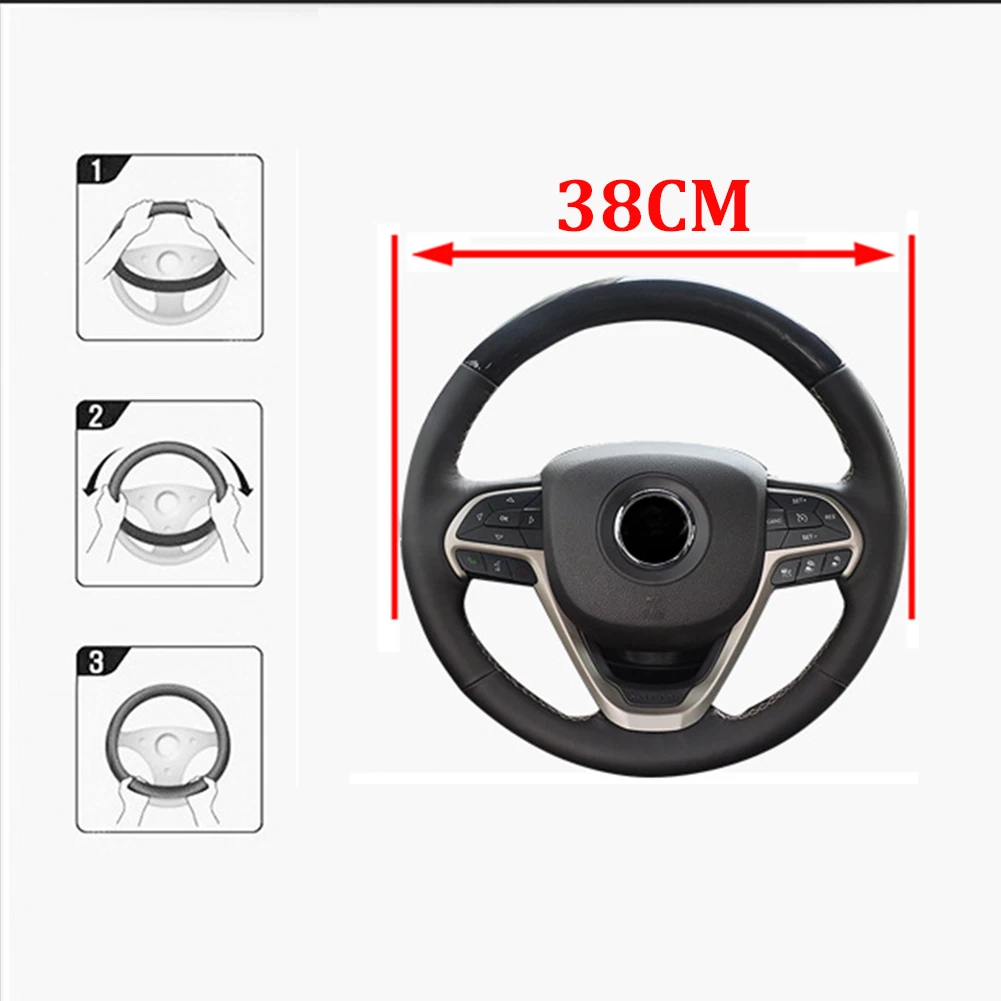 Car Steering Wheel Cover Carbon fiber leather Protector Fiber Leather Anti-Slip For 37~38CM | Автомобили и мотоциклы
