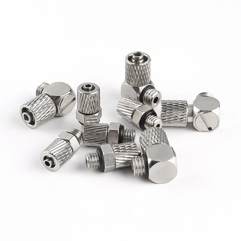 Male Thread M3 M4 M5 M6 -Air Tube 3mm 4mm 6mm OD Mini Pneumatic Pipe Connector Screw Through Quick Fitting Fast Twist Joint