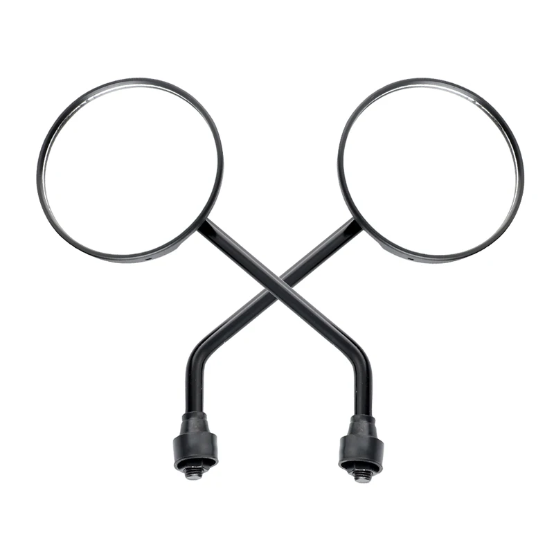 Боковые зеркала для мотоцикла 22 мм черные боковые с креплением на руль 7/8 дюйма