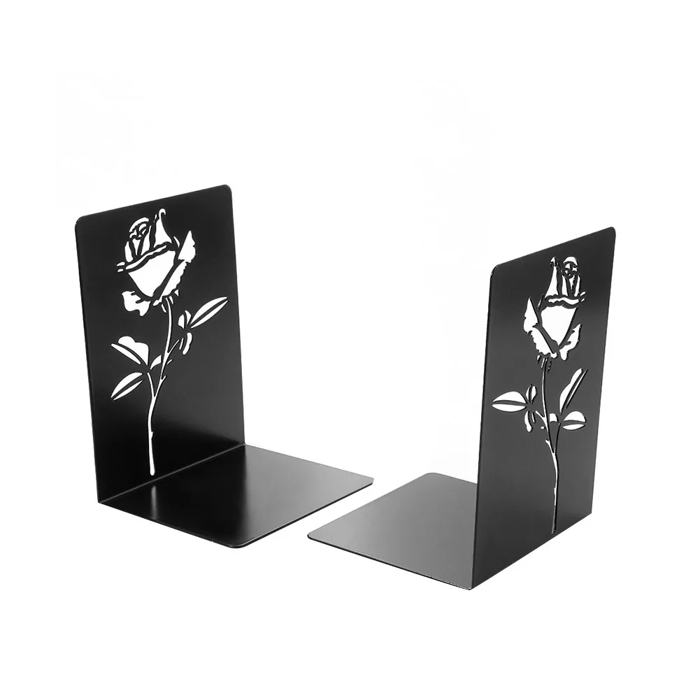 

Alloy Heavy Duty Reading Library Home Office Desktop Organizer Book End File Divider Stationery Student Out Rose Design