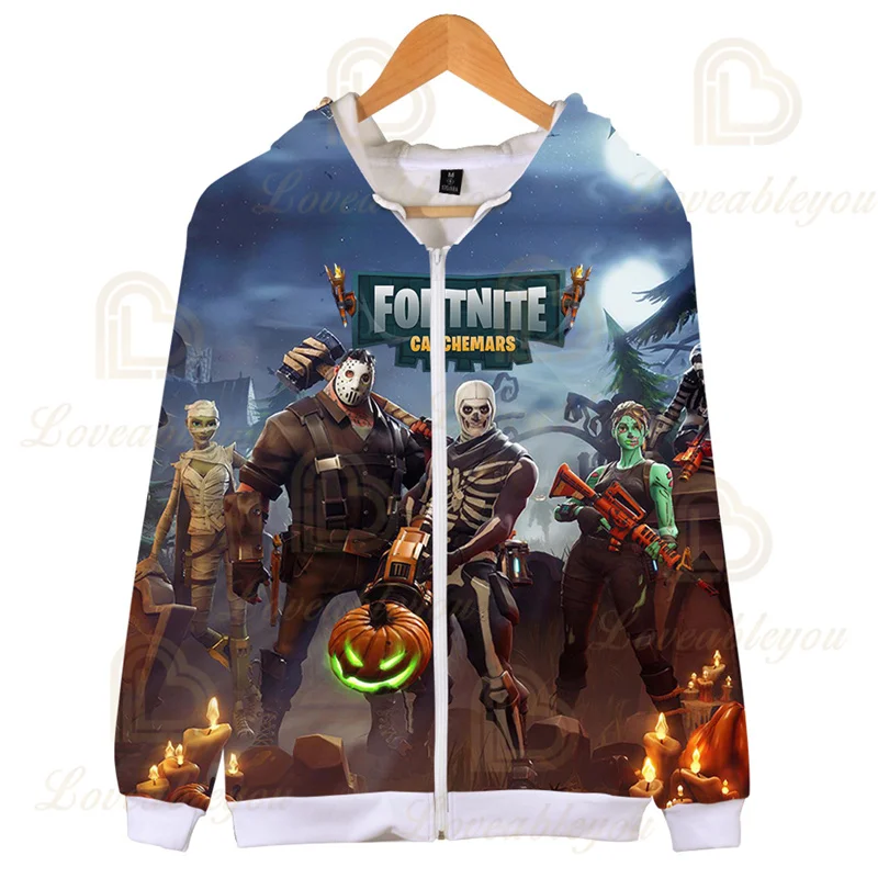 Fortnites Clothes Fortress Night Zip Sweatshirt Long Sleeves Children Teens Fall Boy Girls Battle Royale Graphic Shirts | Женская одежда