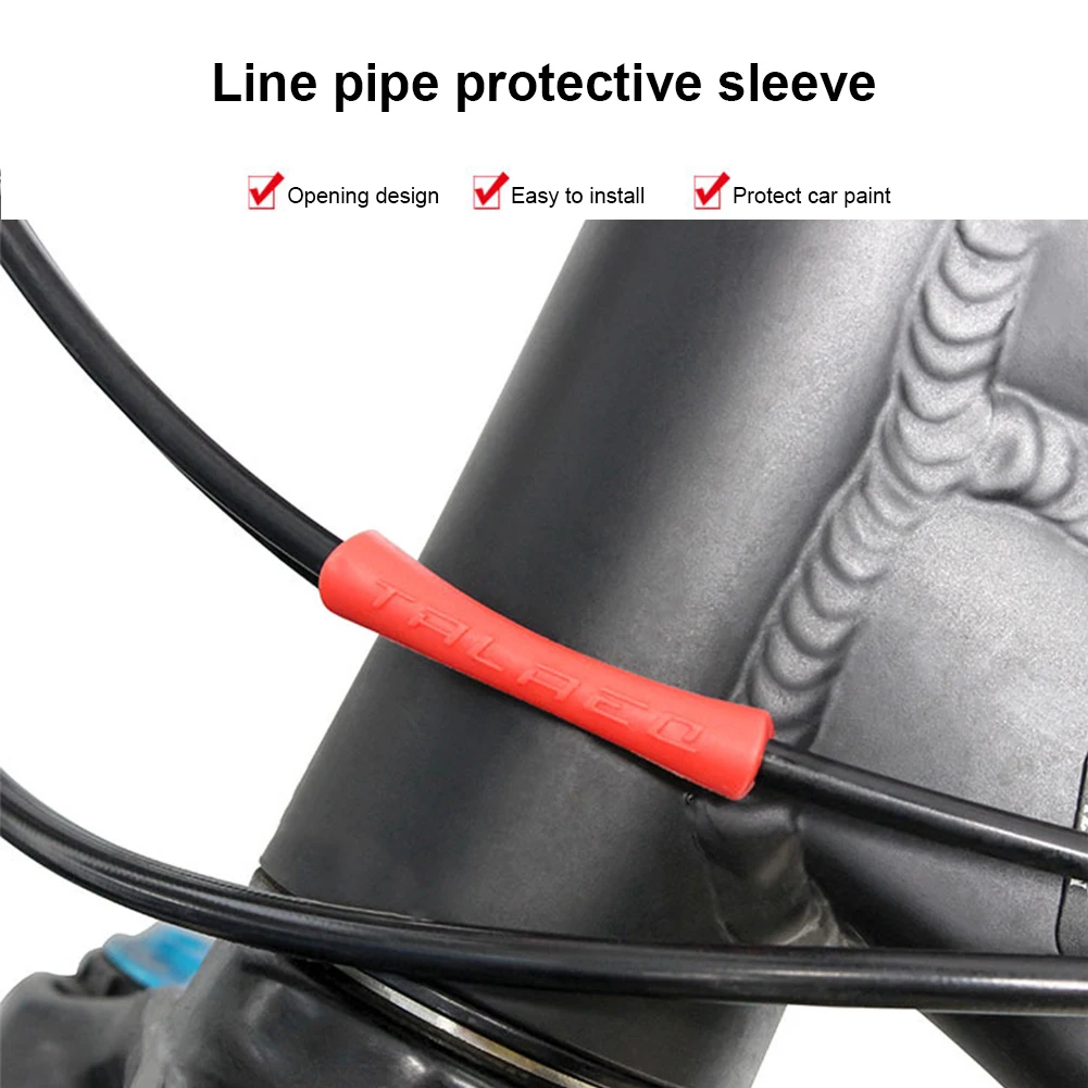 

6/8pcs Bike Brake Shift Line Cable Protective Sleeve Bicycle Frame Paintrubber Protector Cover