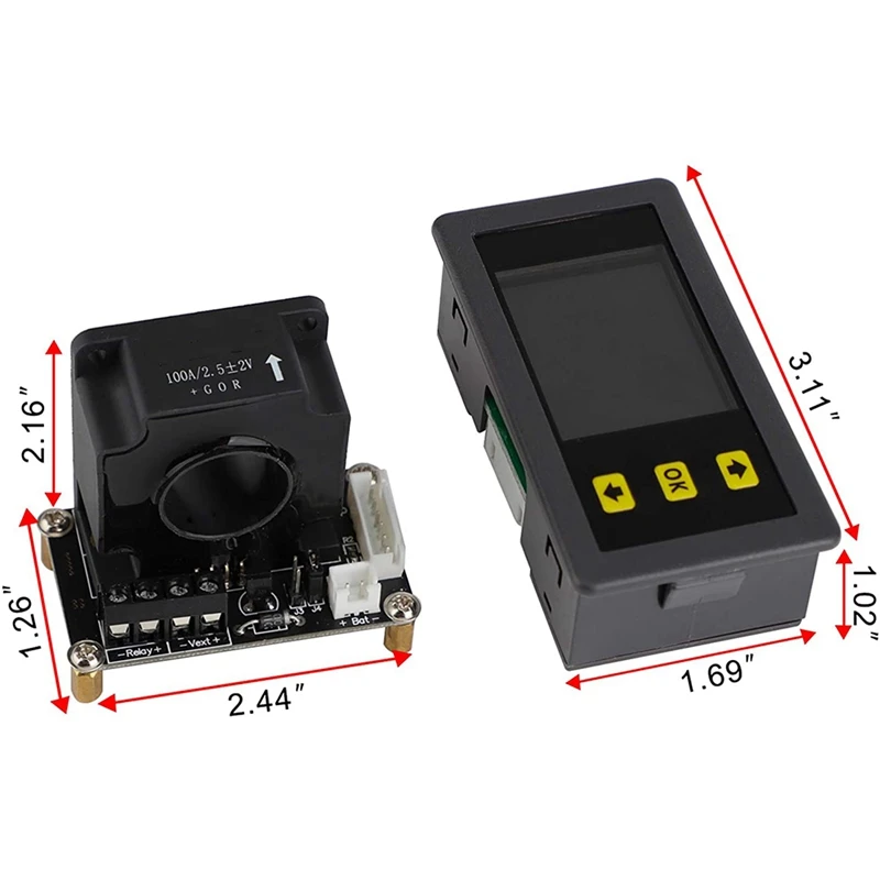 

Bidirectional Volt Amp Meter, 90V Voltage Current Battery Capacity Amp-Hour Watt-Hour Power Time Monitor Tester
