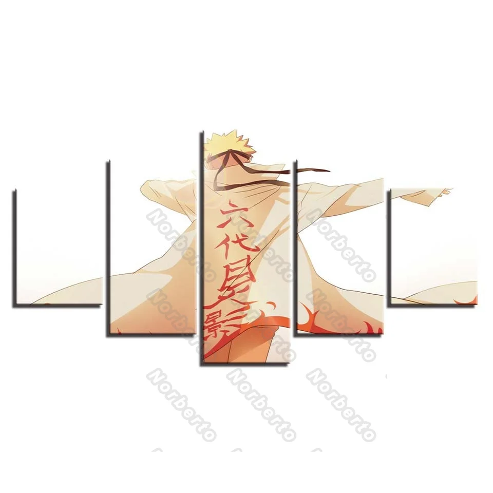 

5 Pieces Japanese Animation Frameless Canvas Painting Wall Poster The Anime Character Naruto Uzumaki for Home Rooms Wall Decorat