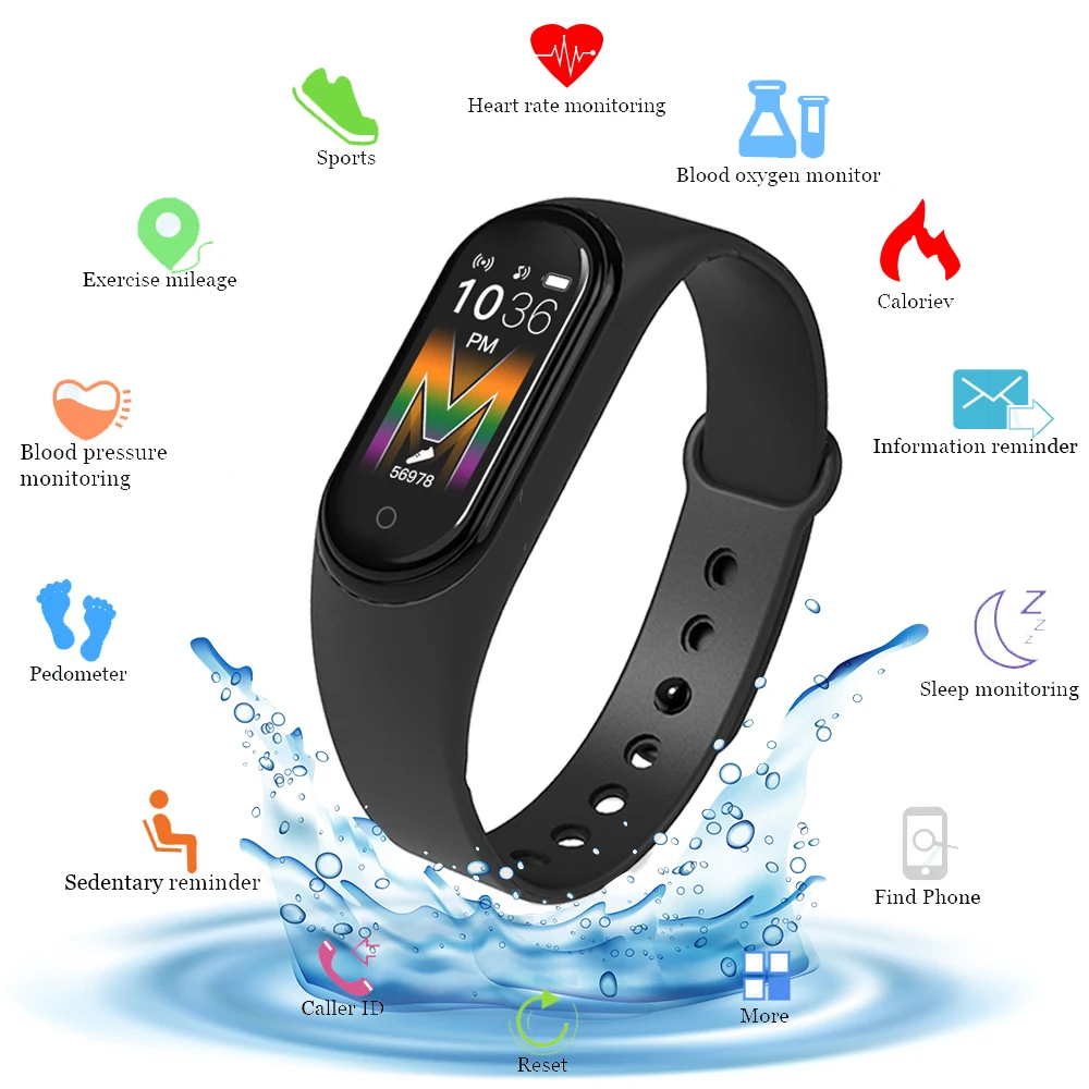 Смарт браслет reloj часы вызов музыка играть Smartband FitnessTracker кровяное давление