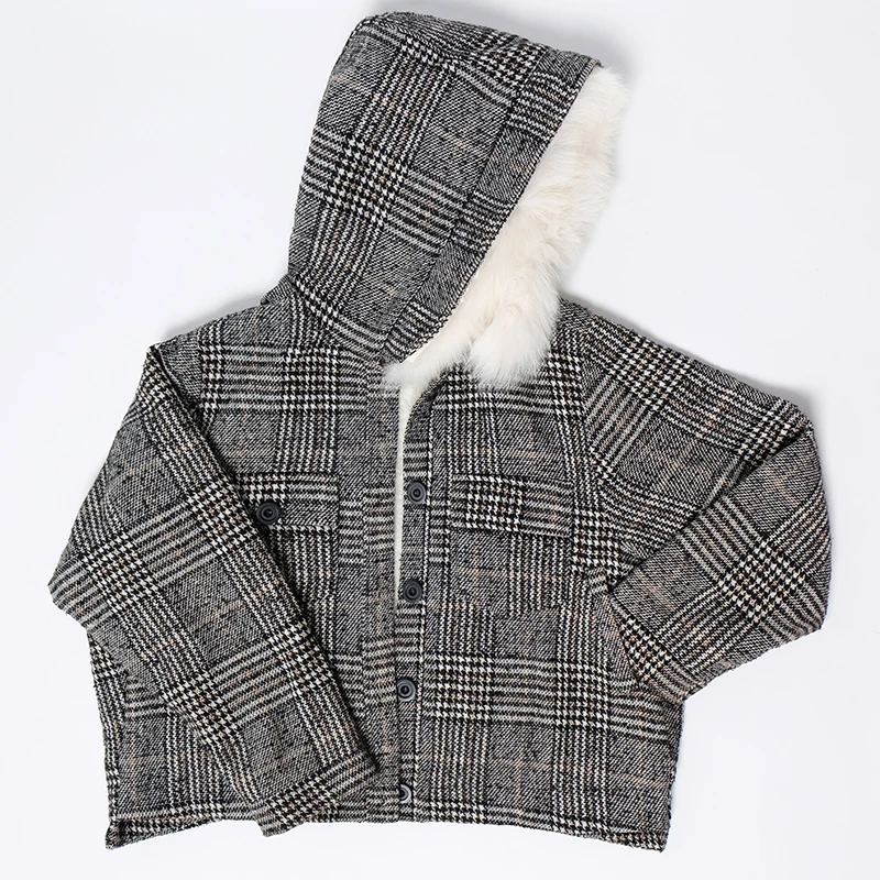 

Lattice Winter Jacket Women Thick Warm Hooded Coat Nice New Slim Short Clothing Long Sleeve Coat Female Autumn Outerwear