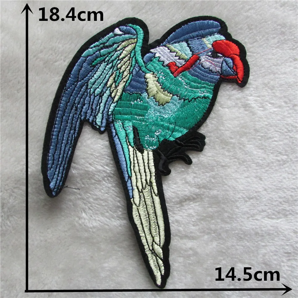 Высококачественная вышитая аппликация в виде попугаев с животными патч для