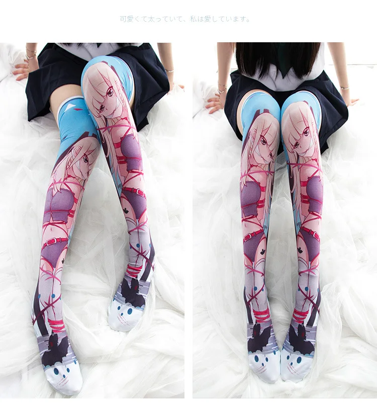 Japanese Lolita Anime Cosplay Lingerie Over Knee Socks for Young Women Girls Leg Warmers Cute Cartoon Thigh High Socks Stockings