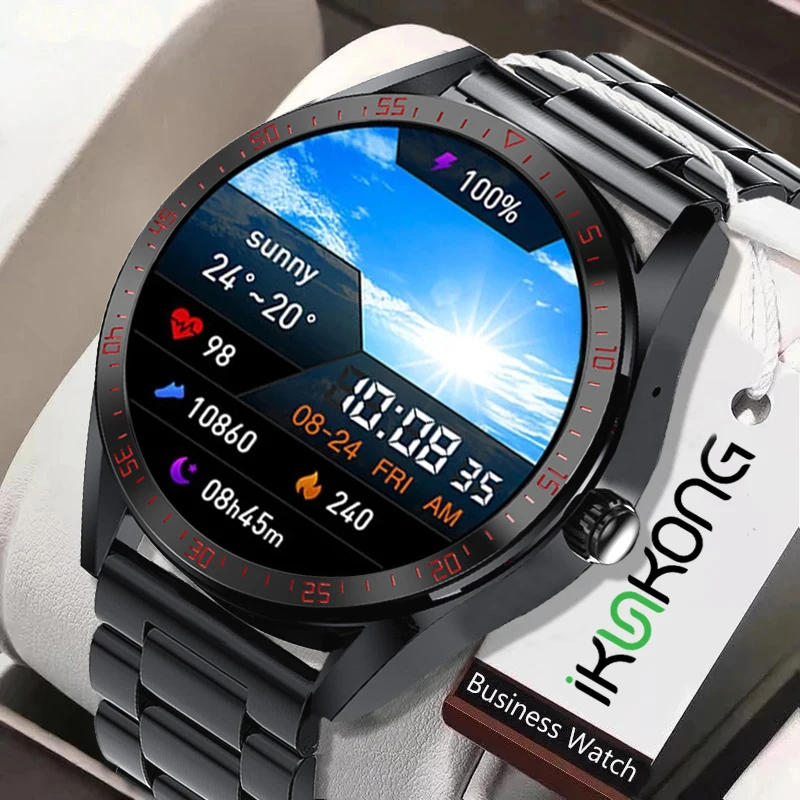 

Новинка 2021, Смарт-часы с AMOLED-экраном 454*454, всегда отображают время, звонки по bluetooth, местная музыка, погодные Смарт-часы для мужчин, Android