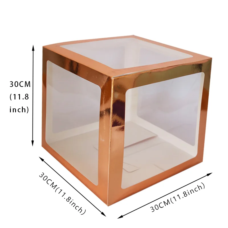 

Rose Gold Baby Shower DIY Transparent Ballon Box Alphabet Name Transparent Packing Box Birthday Balloon Box Wedding Decorations