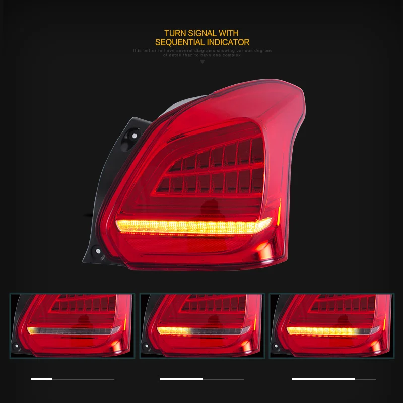 Светодиодный задний фонарь в сборе для Suzuki Swift 2017 2018 светодиодный свет обратный