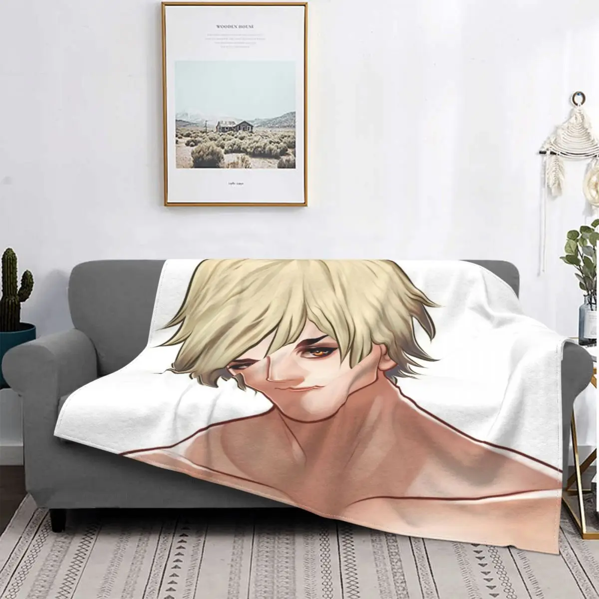 

Drogo-Manta a cuadros para cama, manta double de Anime, colcha para cama