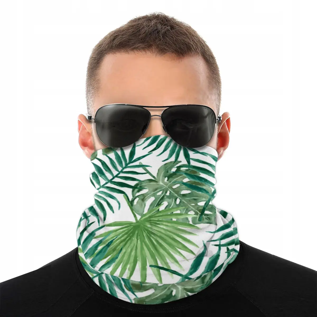 

Шарф-Бандана унисекс, с тропическими пальмами, шарфы "Листья", бесшовная, ветрозащитная повязка для головы