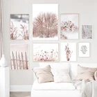 Снежное дерево Одуванчик цветок тростниковый лист растение настенное Искусство Печать холст картина Северный плакат Настенные картинки для гостиной домашний декор