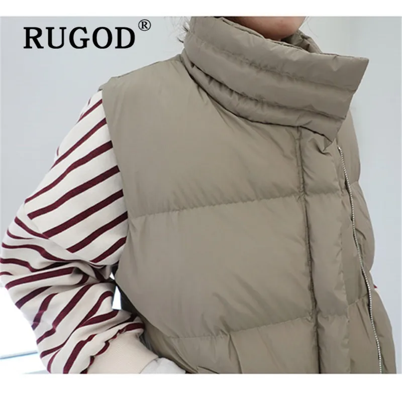 Женский жилет без рукавов RUGOD осенне-зимний теплый большого размера трикотажная