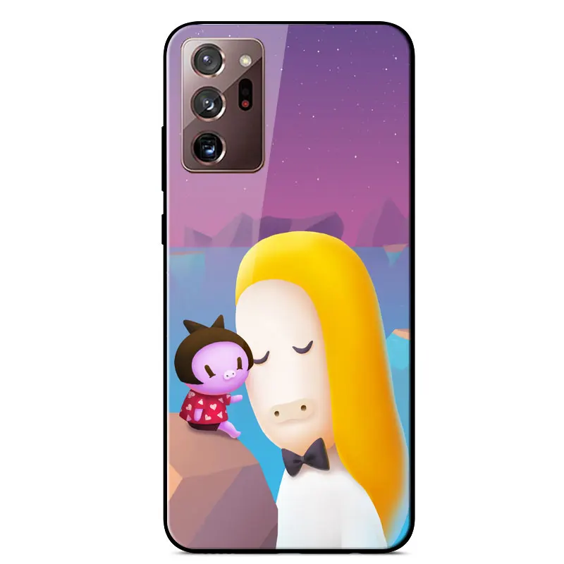 

For Samsung Note 20 Ultra Case Painted Tempered Glass Phone Case For Samsung Galaxy Note20 Ultra Note 20 Silicone Bumper Cover