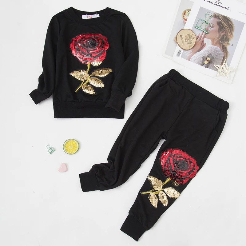 Children's Clothing 2021 Autumn Toddler Girls Clothes T-Shirt +Pant 2pcs Suit Kids Set Casual Tracksuit For Sets 2-7 Years | Детская