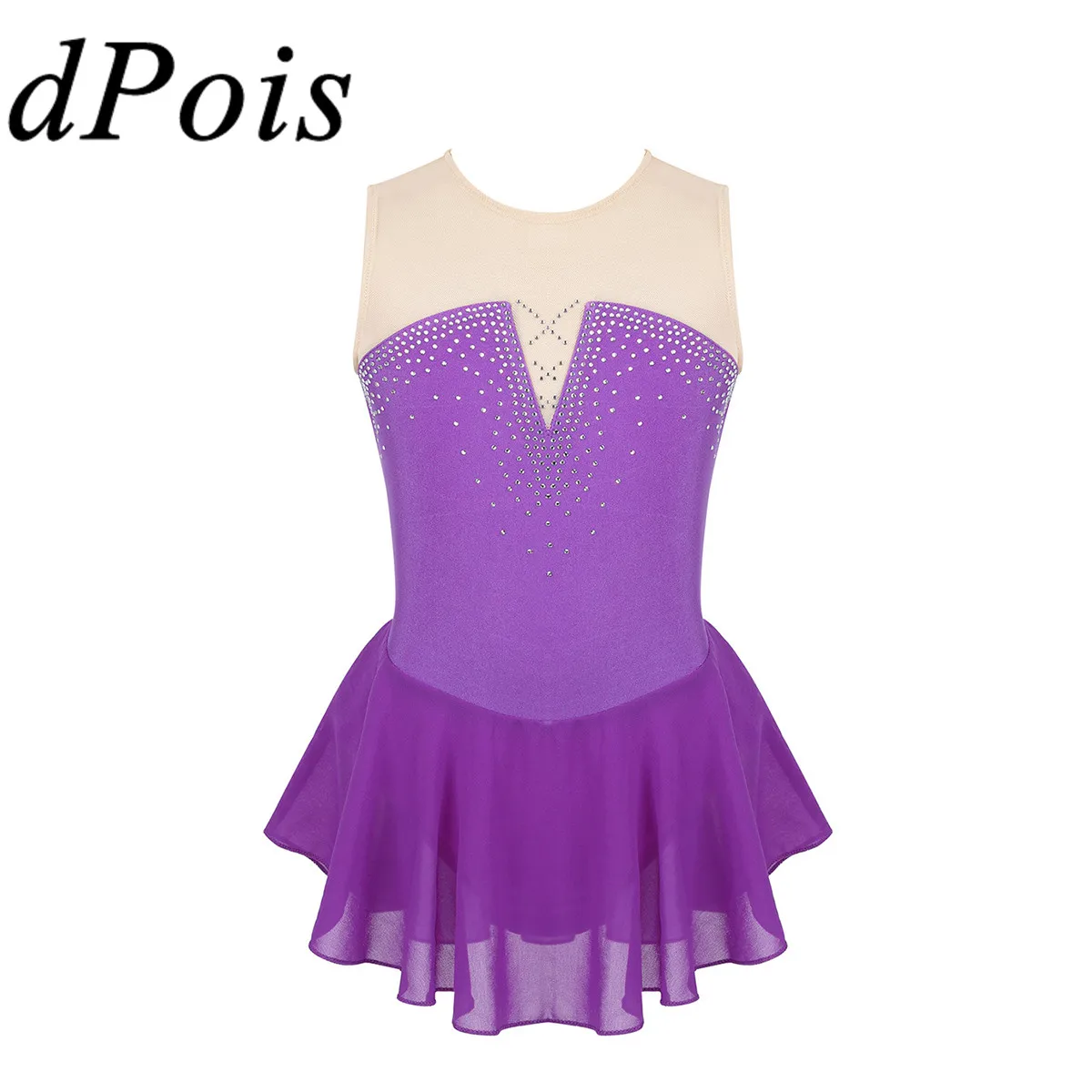 Балетные танцы гимнастическое трико платье для детей девочек блестящие сетчатые