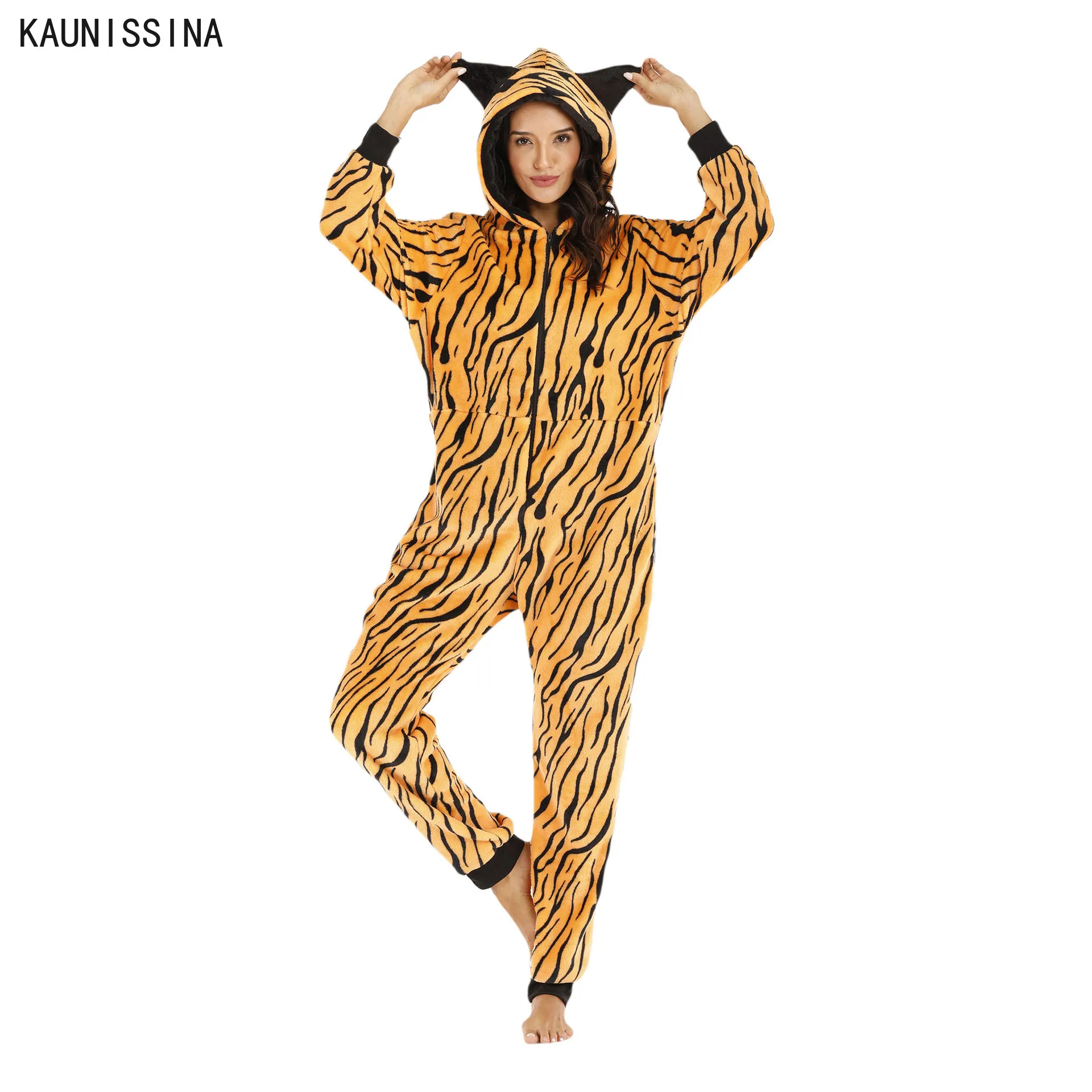 

Adult Onesies for Wmen Pajamas Cosplay Leopard Onesies Cartoon Animal Winter One Piece Sleepwear Christmas Halloween Homewear