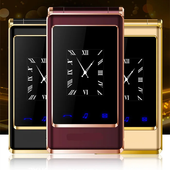 

Free Headphone Flip Dual Screen Phone Support Russian Keyboard Cheap Senior Touch Mobile CellPhone Elder Clamshell PK TKEXUN G10
