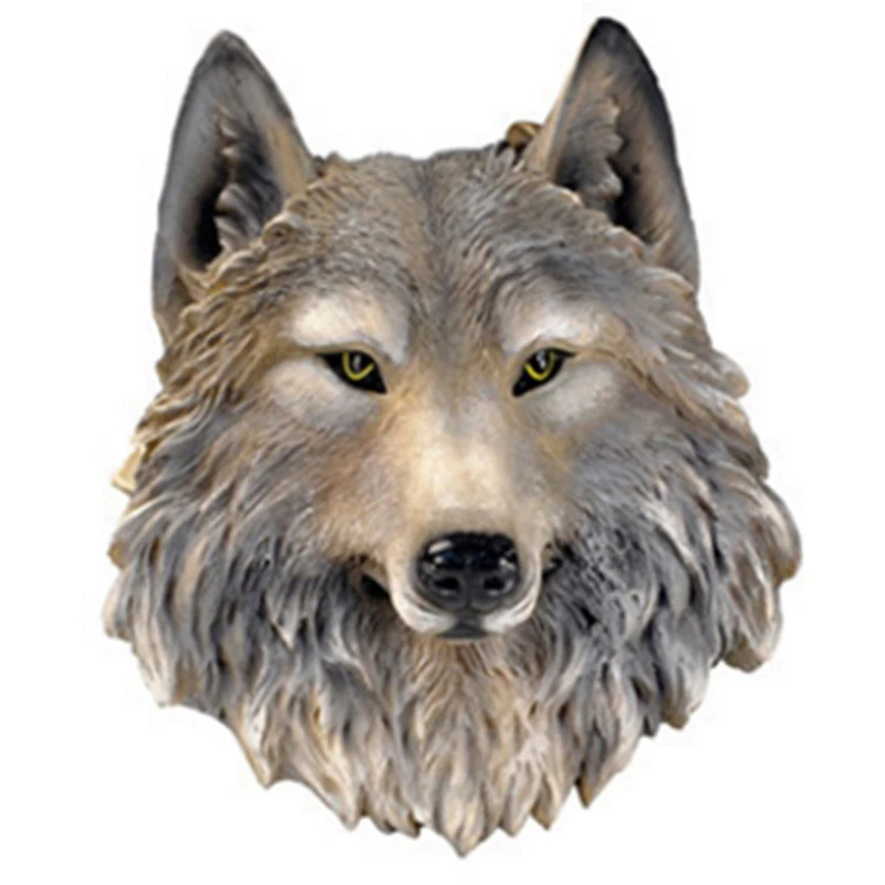 Реалистичное украшение в виде головы волка 1 шт. искусственное из смолы украшения