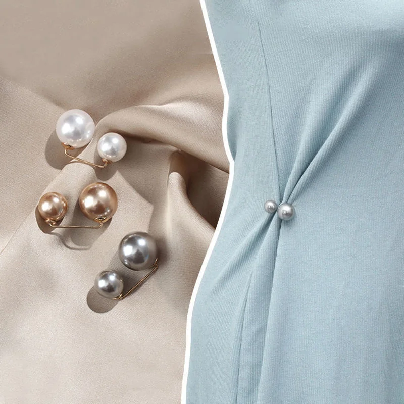 3 PCS Hot Sale Pearls Brooches Dress Skirt Waist Tightening Brooch Pin Pants Anti-exhaust Button Brooch Accessories Women