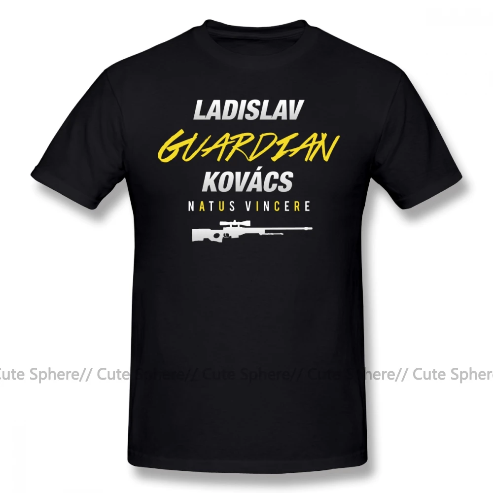 Natus Vincere, футболка Guardian CSGO, Мужская футболка с коротким рукавом, футболка с принтом, потрясающая Повседневная футболка, плюс размер - Цвет: Black