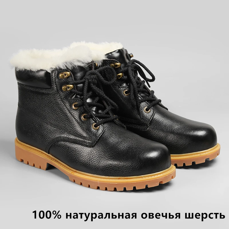 Ботинки из натуральной шерсти зимняя мужская обувь ручной работы из натуральной кожи; размеры 36-48;# CX5086YM