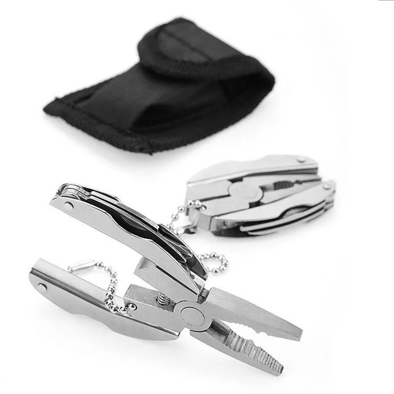 

Mini Multi-tools Plier Outdoor Portable Folding Multifunction Plier Clamp Keychain Screwdriver Hiking Camping EDC Keychain Tool