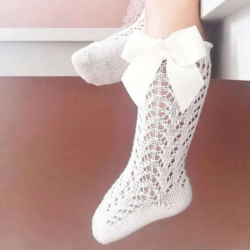 

Baby Girl Socks Toddler Baby Bow Cotton Mesh Breathable Socks Newborn Infant Non-slip Baby Girls Socks