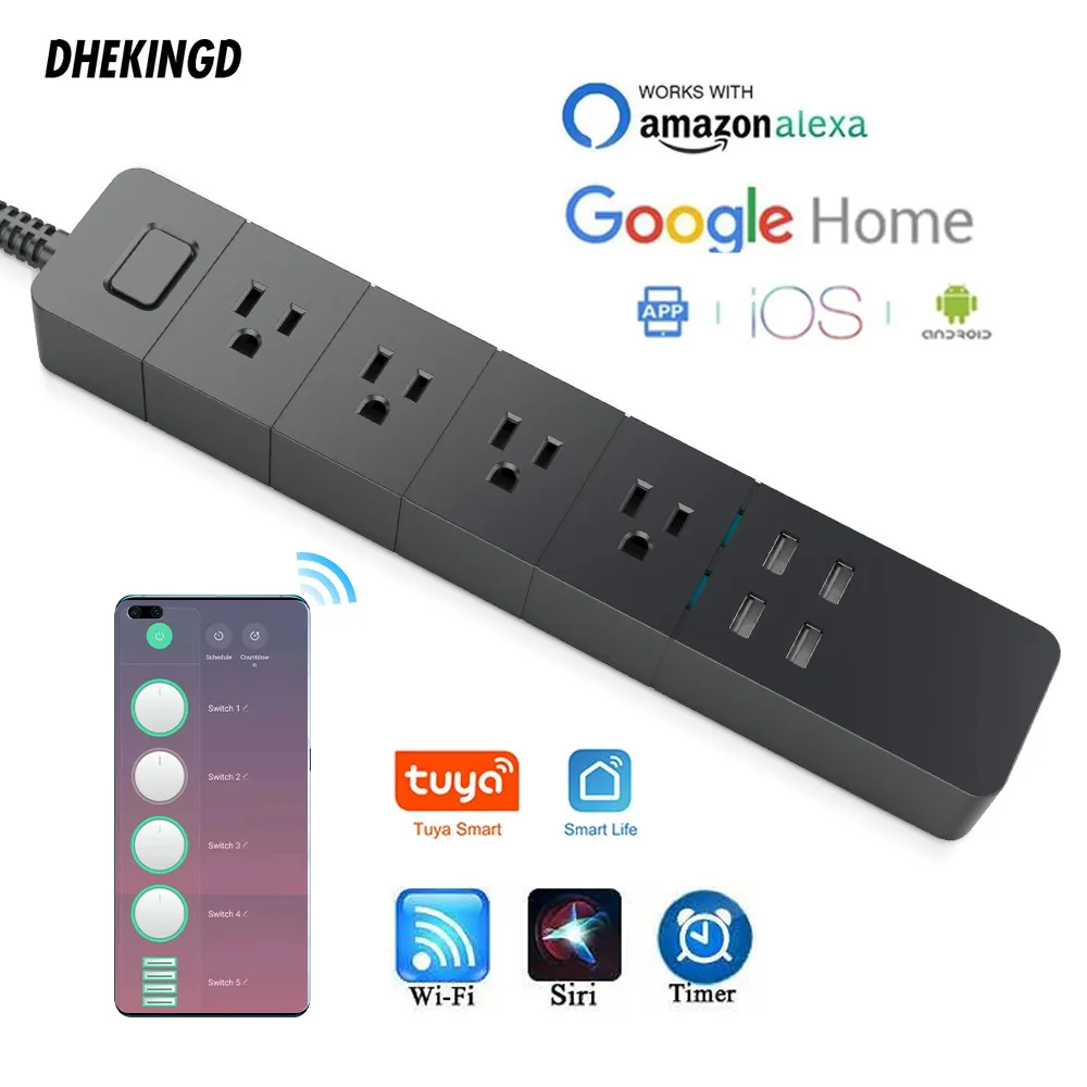 Умный удлинитель с Wi-Fi и 4 USB-портами для зарядки | Электроника