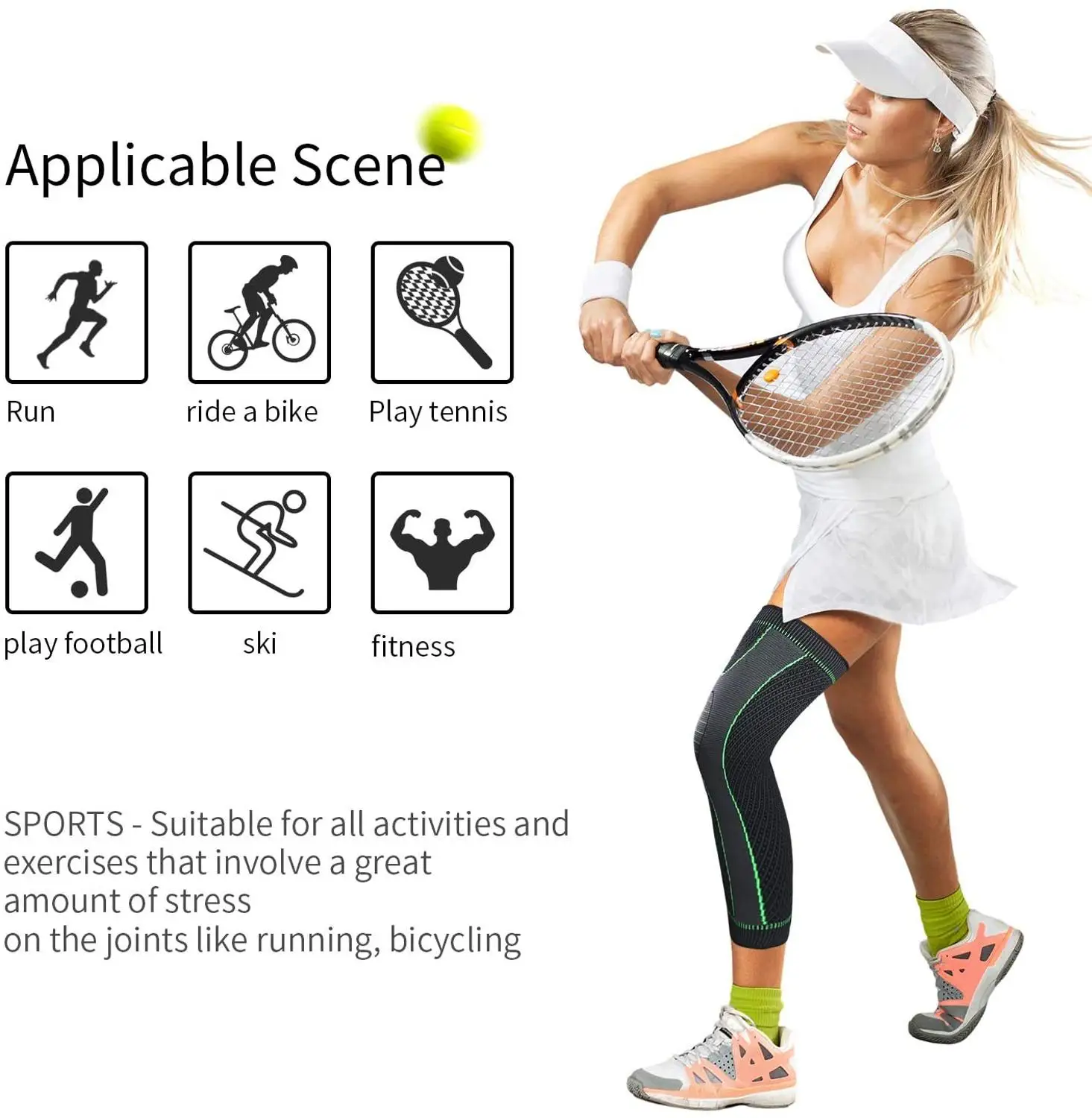 1 шт. наколенники длинные Компрессионные Рукава нога колено рукав рукава Защита