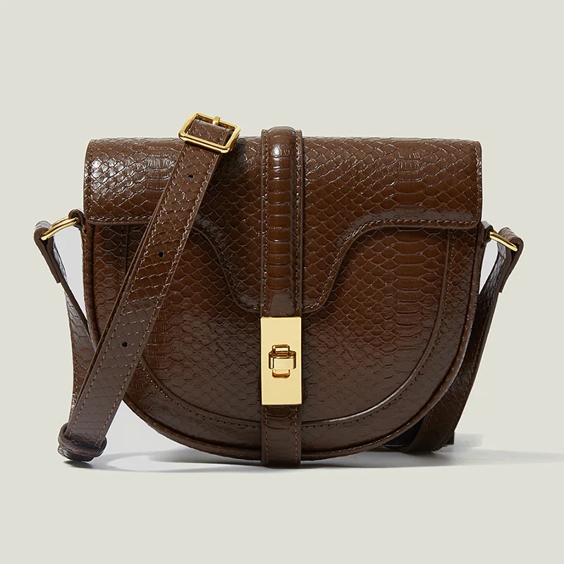 

Women's Bags 2021 Fashion Luxury Women Hasp Half Bags Adjustable Shoulder Belt Females PU Leather Messenger Bags Totes Autumn
