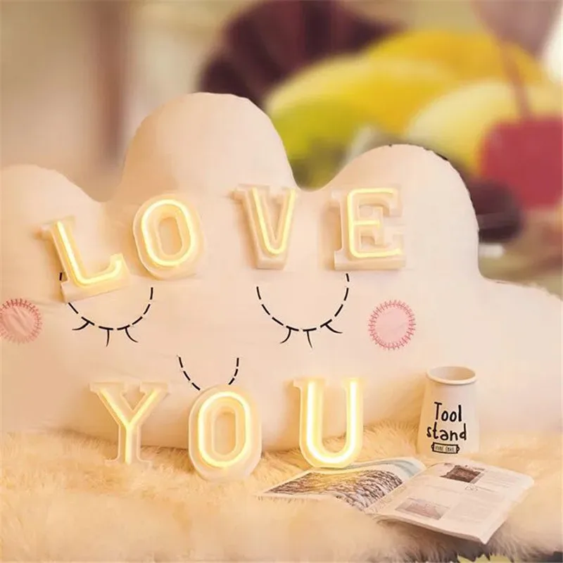 16CM Height 3D White Letters Wedding Decoration Ornaments 0-9 Numbers LED Light Indoor Wall Hanging Birthday Party Xmas Decor