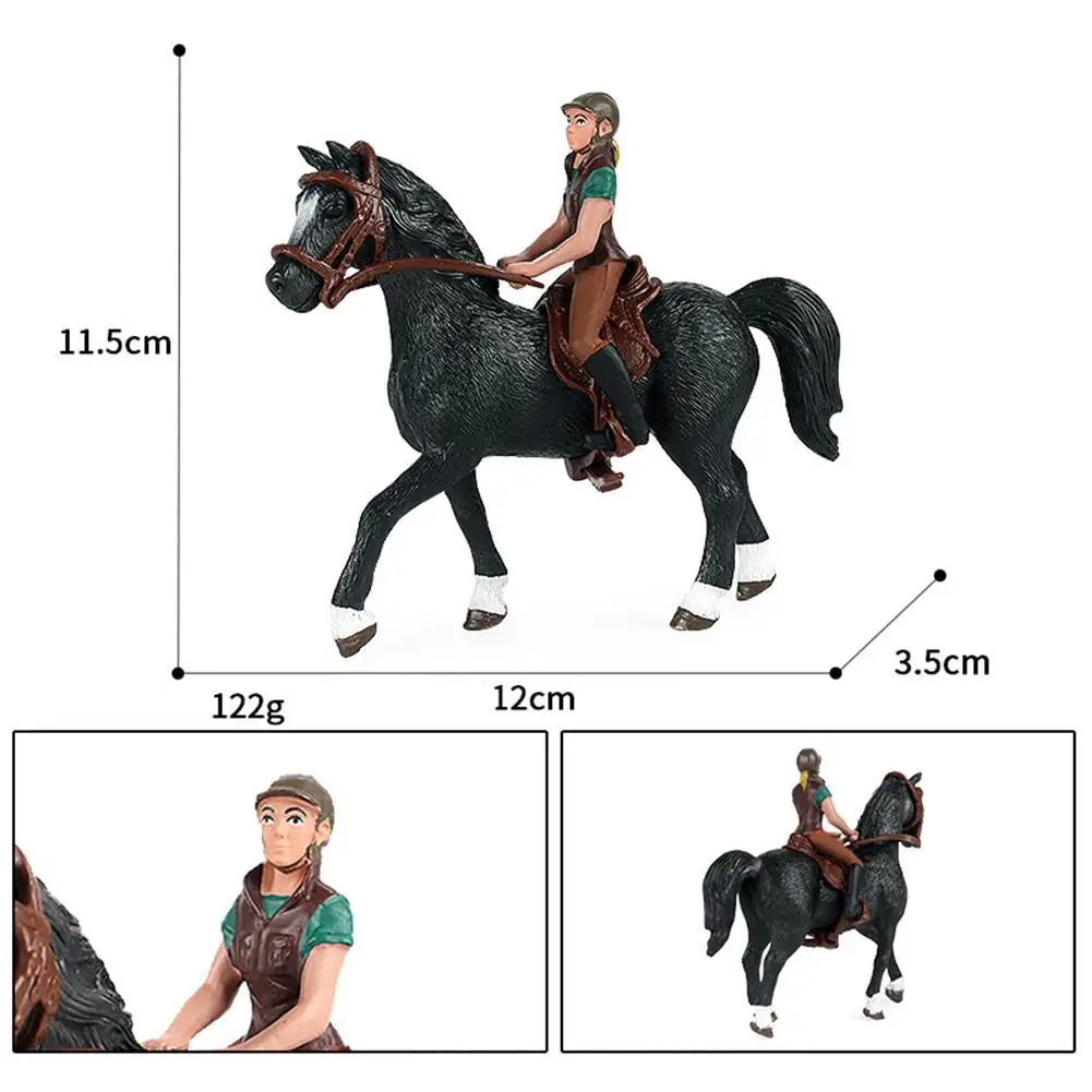 

Farm Riding Horse Figurine Animal Action Figures Toy Horse Rider Figures Model Collectible Doll Educational Toys For Kids Gifts