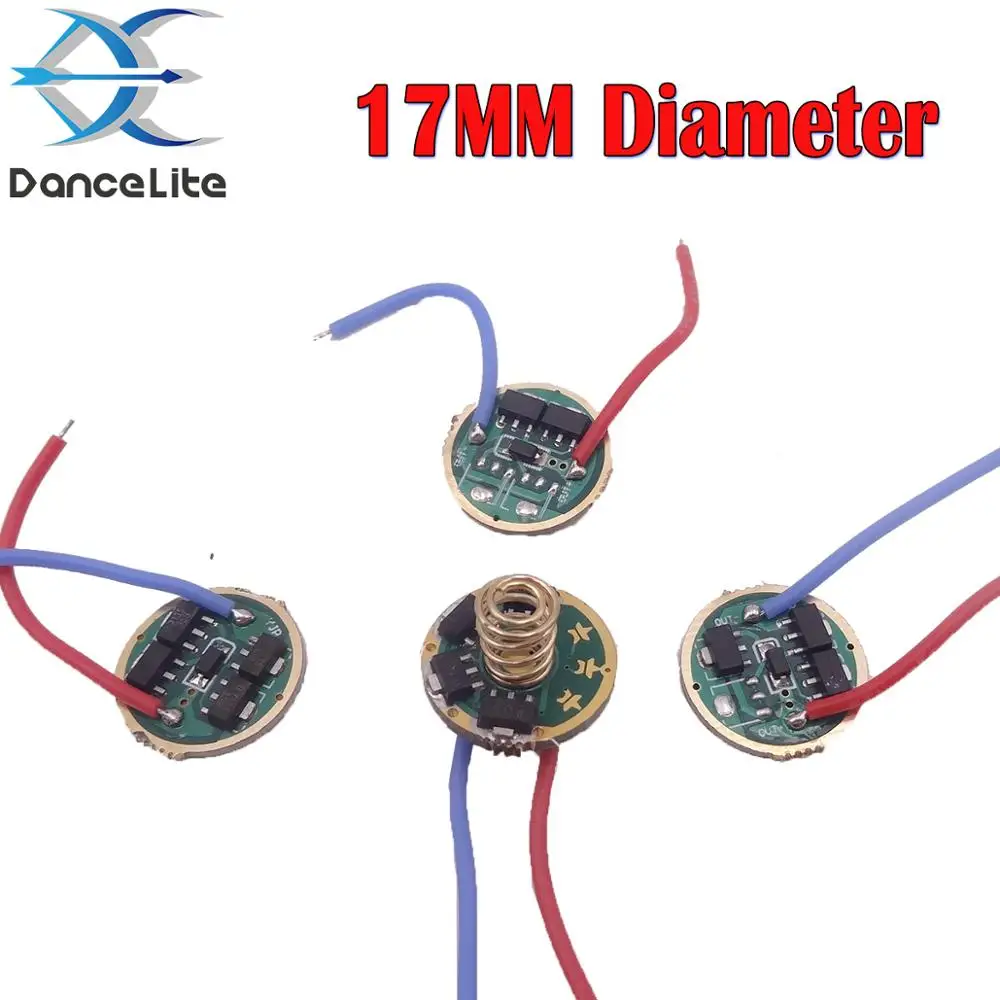 Печатная плата для фонарика 17 мм 1 режим (вкл./выкл.) шт.|Портативные осветительные