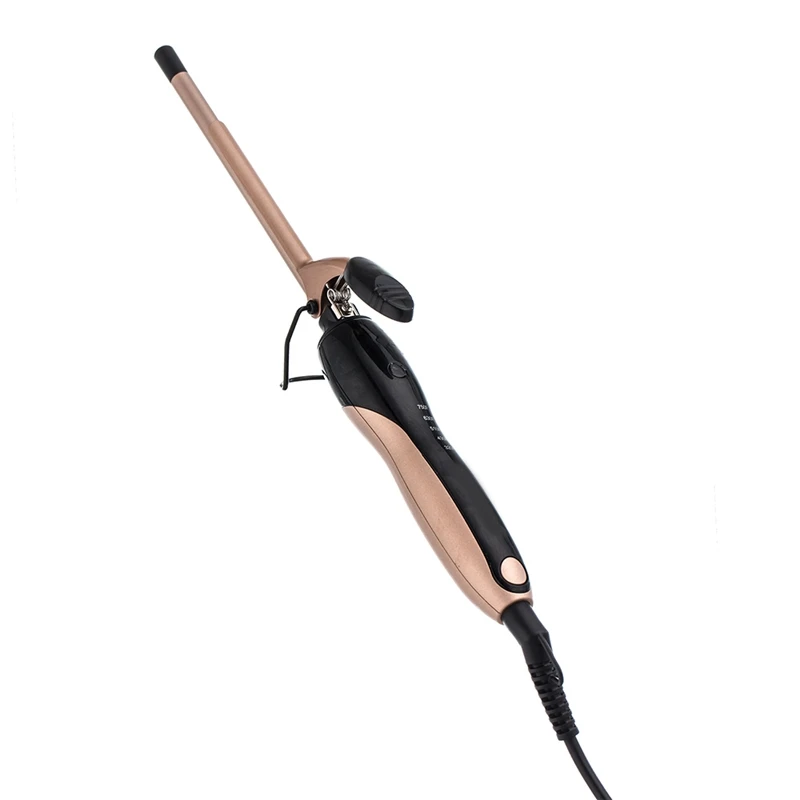 Черный керамический золотой 9 мм маленький размер плюшевый шерстяной Плойка для