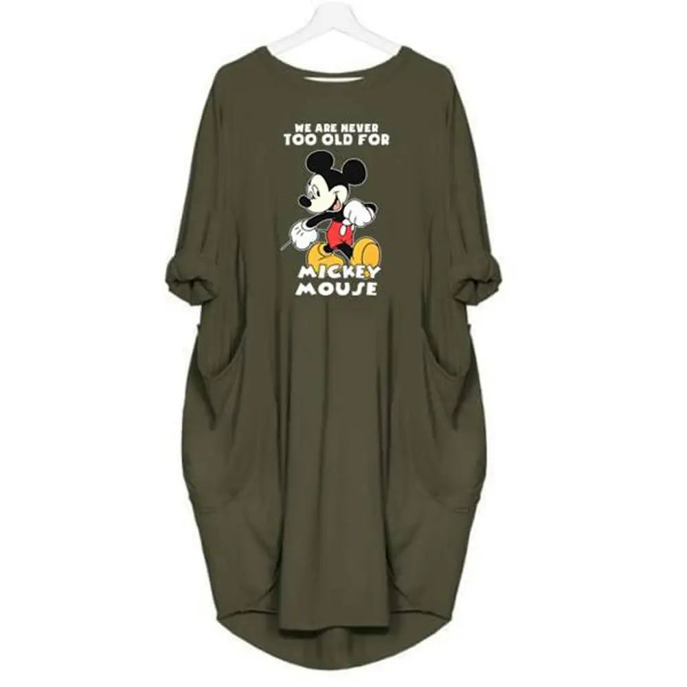 Benemaker Plus 5XL Maternity Mickey Mouse Dresses Women's Pregnancy Long Sleeve Dress Clothes For Women Pregnant Nursing YC011